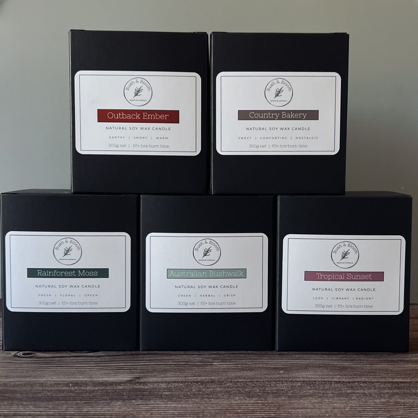 Matte Black Glass Pure Soy Candles