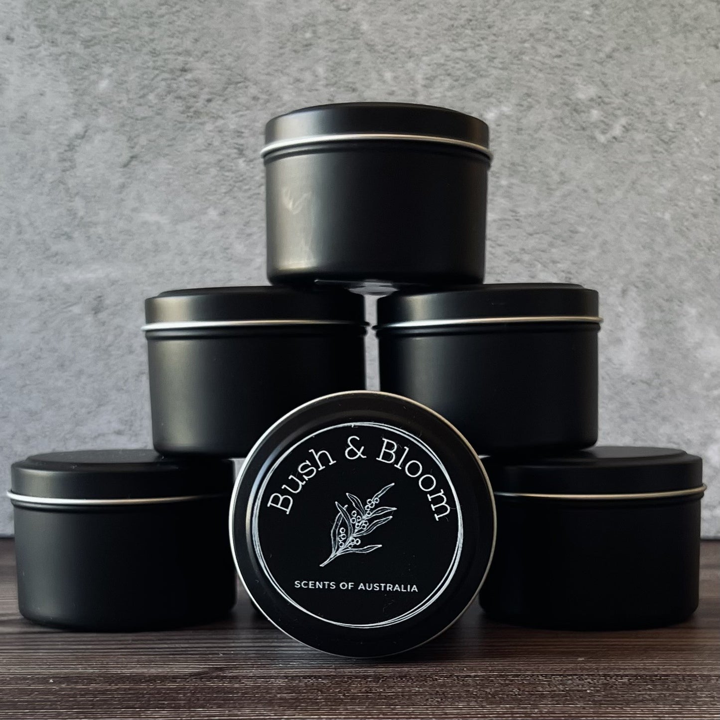 Matte Black Travel Tin Pure Soy Candles