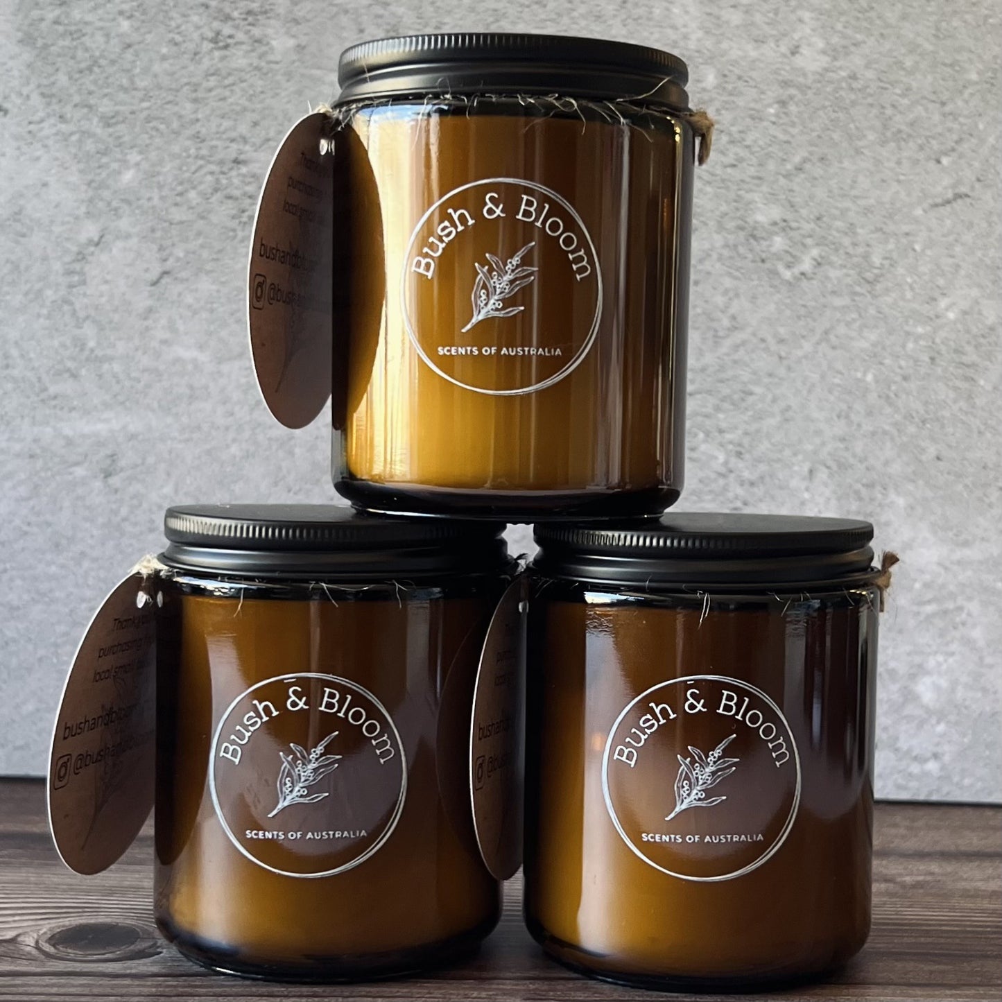 Amber Glass Pure Soy Candles